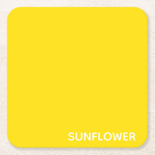 Dessous-de-verre Carré En Papier Sunflower jaune Nom de la couleur