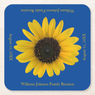 Dessous-de-verre Carré En Papier Sunflower Personnalisé Blue Event