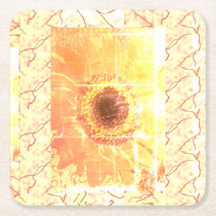 Dessous-de-verre Carré En Papier Sunflower Vendredi