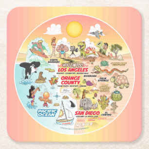 Dessous-de-verre Carré En Papier Sunset SoCal