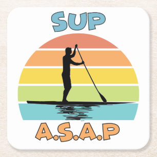 Dessous-de-verre Carré En Papier SUP ASAP Stand Up Paddling