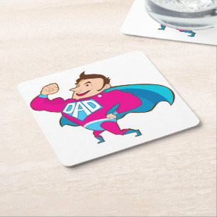 DESSOUS-DE-VERRE CARRÉ EN PAPIER SUPER DAD
