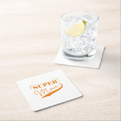 Dessous-de-verre Carré En Papier Super Maman (En situation)