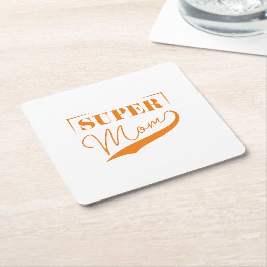 Dessous-de-verre Carré En Papier Super Maman (Incliné)