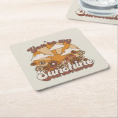 Dessous-de-verre Carré En Papier Super rétro | Vous êtes mon soleil (Incliné)