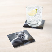 Dessous-de-verre Carré En Papier Superbe Renard Artique (En situation)