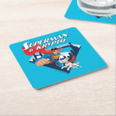 Dessous-de-verre Carré En Papier Superman & Krypto Soar (Incliné)