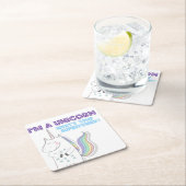 Dessous-de-verre Carré En Papier Superpuissance de l'Unicorne (En situation)