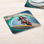 Dessous-de-verre Carré En Papier Surf Dachshund Drink Coasters (Incliné)