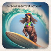 Dessous-de-verre Carré En Papier Surf Dachshund Drink Coasters (Devant)