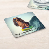 Dessous-de-verre Carré En Papier Surf Dachshund Drink Coasters (Incliné)
