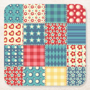 Dessous-de-verre Carré En Papier Surface composée vintage : motif arrière - plan pa