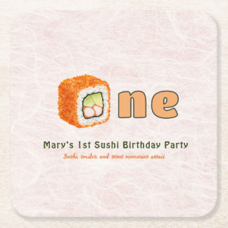 Dessous-de-verre Carré En Papier Sushi- 1st Birthday