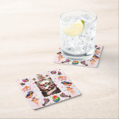 Dessous-de-verre Carré En Papier Swan Lovers (En situation)