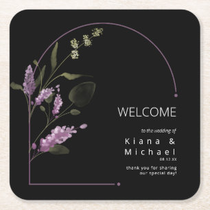 Dessous-de-verre Carré En Papier Sweet Floral Arch Mariage Welcome Lilac ID998