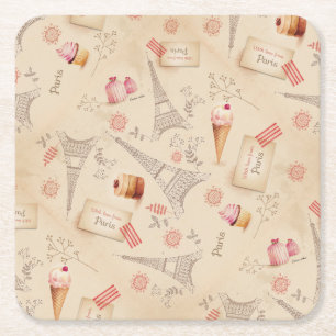 Dessous-de-verre Carré En Papier Sweets Paris vintages
