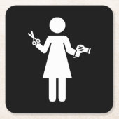 Dessous-de-verre Carré En Papier Symbole coiffeur (Devant)