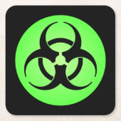 Dessous-de-verre Carré En Papier Symbole de biodanger vert (Devant)