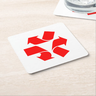 Dessous-de-verre Carré En Papier Symbole de non-recyclage
