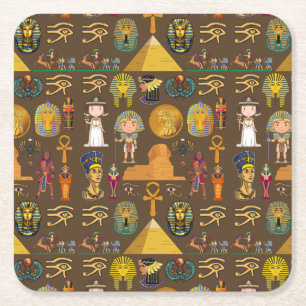 Dessous-de-verre Carré En Papier Symbole égyptien ancien Hiéroglyphique - Motif