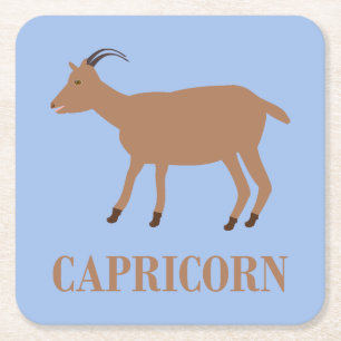 Dessous-de-verre Carré En Papier Symbole étoile Capricorne Chèvre