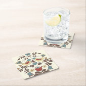 Dessous-de-verre Carré En Papier SYMBOLE Hex Amish néerlandais Pennsylvanie Bird Am (En situation)