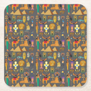 Dessous-de-verre Carré En Papier SYMBOLE HIÉROglyphique égyptien Motif pharaon