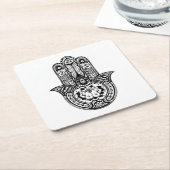 Dessous-de-verre Carré En Papier Symbole inspiré de Hamsa (Incliné)