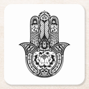 Dessous-de-verre Carré En Papier Symbole inspiré de Hamsa