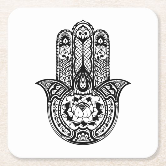 Dessous-de-verre Carré En Papier Symbole inspiré de Hamsa (Devant)