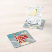 Dessous-de-verre Carré En Papier Symbole motel de vacances (En situation)