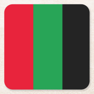 Dessous-de-verre Carré En Papier Symbole rouge, noir et vert de l'unité et de la li