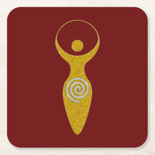 Dessous-de-verre Carré En Papier Symbole Spirituel - Déesse De La Terre Gaya 1 Cou