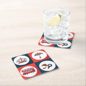 Dessous-de-verre Carré En Papier Symboles d'Angleterre divers (En situation)