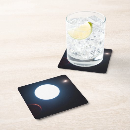 Dessous-de-verre Carré En Papier Système Triple Étoiles Hd 131399 (En situation)