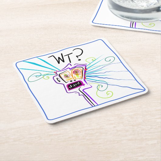 Dessous-de-verre Carré En Papier T.N.-O. ? QUEL ? ? EMOJI Meemogie (Incliné)
