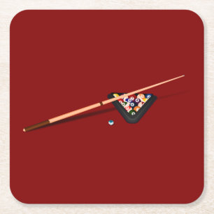 Dessous-de-verre Carré En Papier Table de billard Maroon
