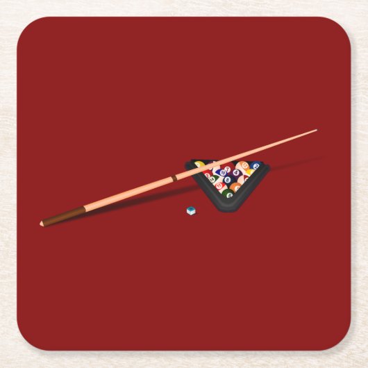 Dessous-de-verre Carré En Papier Table de billard Maroon (Devant)