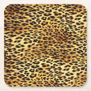 Dessous-de-verre Carré En Papier Tableau Motif de Camouflage de tôles léopard