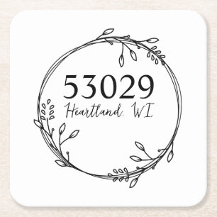 Dessous-de-verre Carré En Papier Tablier de thé de ferme Couronne de ville et d'Éta