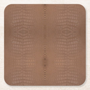 Dessous-de-verre Carré En Papier Tan Alligator Texture Imprimer