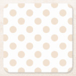 Dessous-de-verre Carré En Papier Tan pois<br><div class="desc">Pois Tan sur arrière - plan blanc</div>