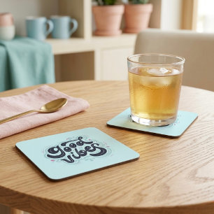 Dessous-de-verre Carré En Papier Tapis de verre Good Vibes