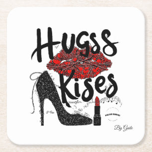 Dessous-de-verre Carré En Papier Tapis de verre Hugs & Kisses Paper par Gaile (6)