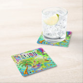 Dessous-de-verre Carré En Papier Tapis roulant Malibu Mélodie Intemporelle (En situation)