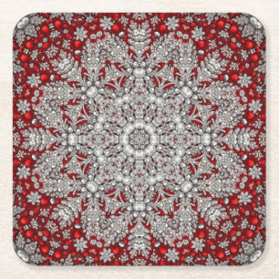 Dessous-de-verre Carré En Papier Tapisserie décorative de fête rouge en papier