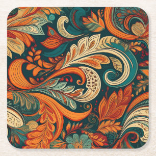Dessous-de-verre Carré En Papier Tapisserie Paisley