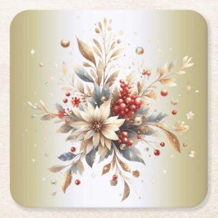 Dessous-de-verre Carré En Papier Tapisseries de fleurs de vacances modernes en papi
