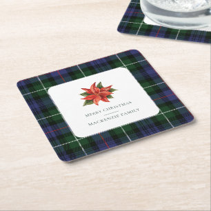 Dessous-de-verre Carré En Papier Tartan Élégant à Carreaux