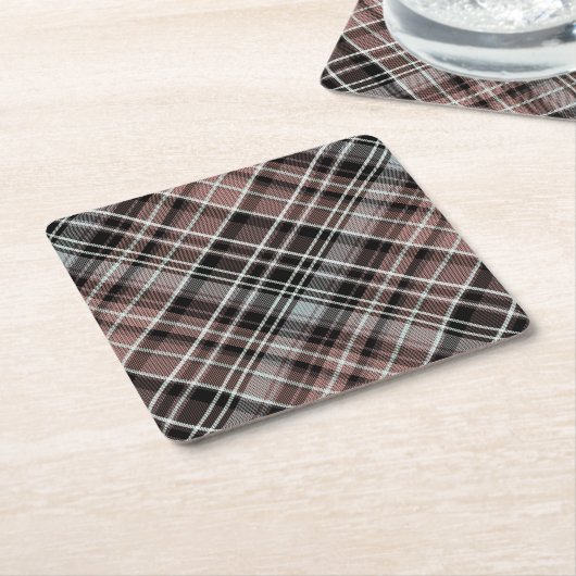 Dessous-de-verre Carré En Papier Tartan plat classique (Incliné)